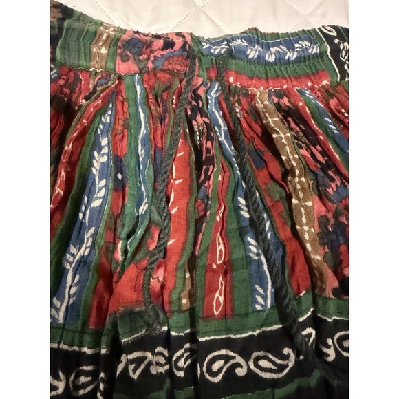 Vintage Backroad Blues Floral Maxi Skirt Womens Size 22 Elastic Waist Boho - Picture 2 of 12